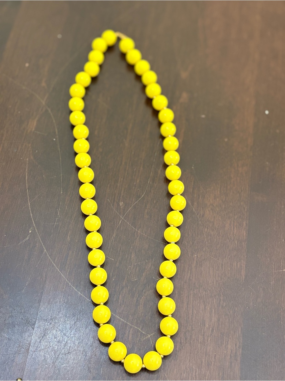 Bright Yellow Beaded Necklace